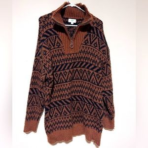 Oversized Quarter Zip Sweater